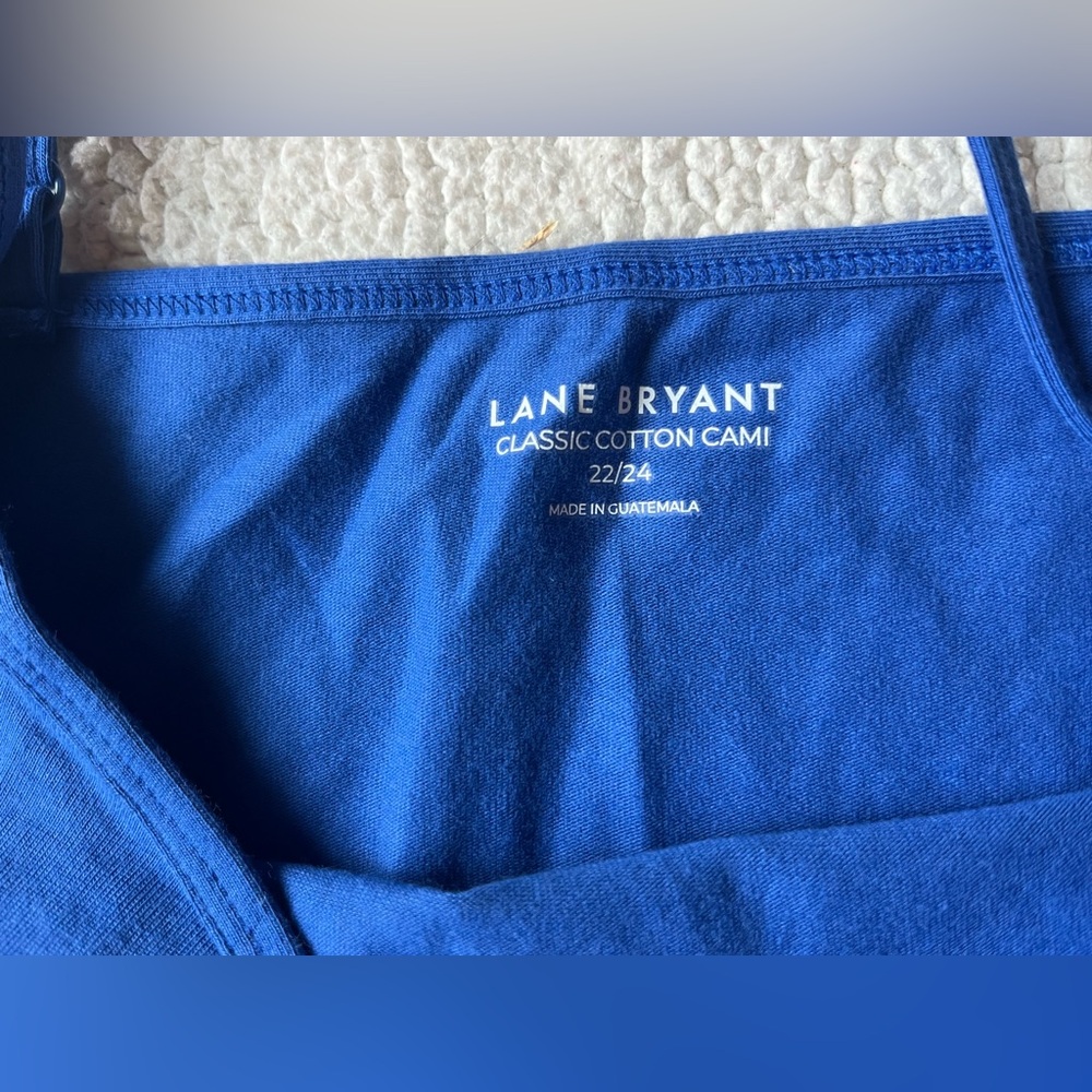 NWT LANE BRYANT CLASSIC COTTON CAMI TANK BLUE 22/24 - Picture 4 of 6